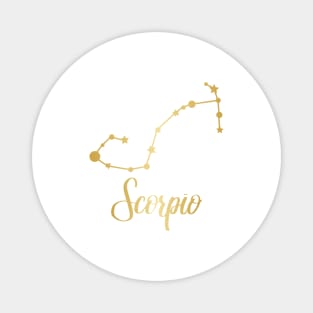 Scorpio Zodiac Constellation in Gold Magnet